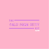 the calm down kitty kit on a pink background